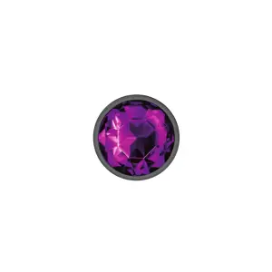 Cheeky Charms Purple Round Gem Metal Plug purple round gem metal butt plug - alternate angle