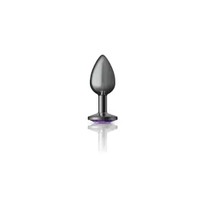 Cheeky Charms Purple Round Gem Metal Plug purple round gem metal butt plug - product detail