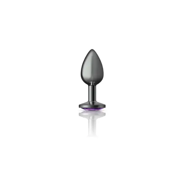 Cheeky Charms Purple Round Gem Metal Plug purple round gem metal butt plug - product detail