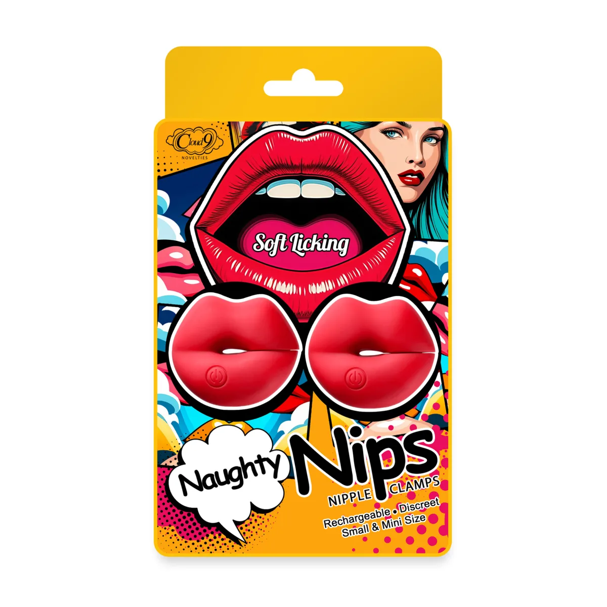 Cloud 9 Naughty Nips Nipple Clamps - Red nipple clamps - alternate angle