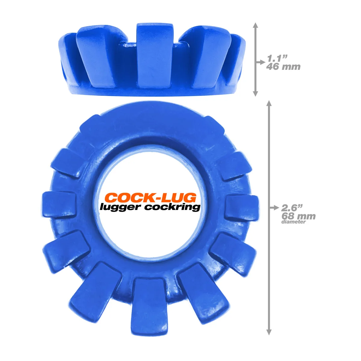 Cock-Lug Lugged Cockring - Marine Blue - cock ring - main product image