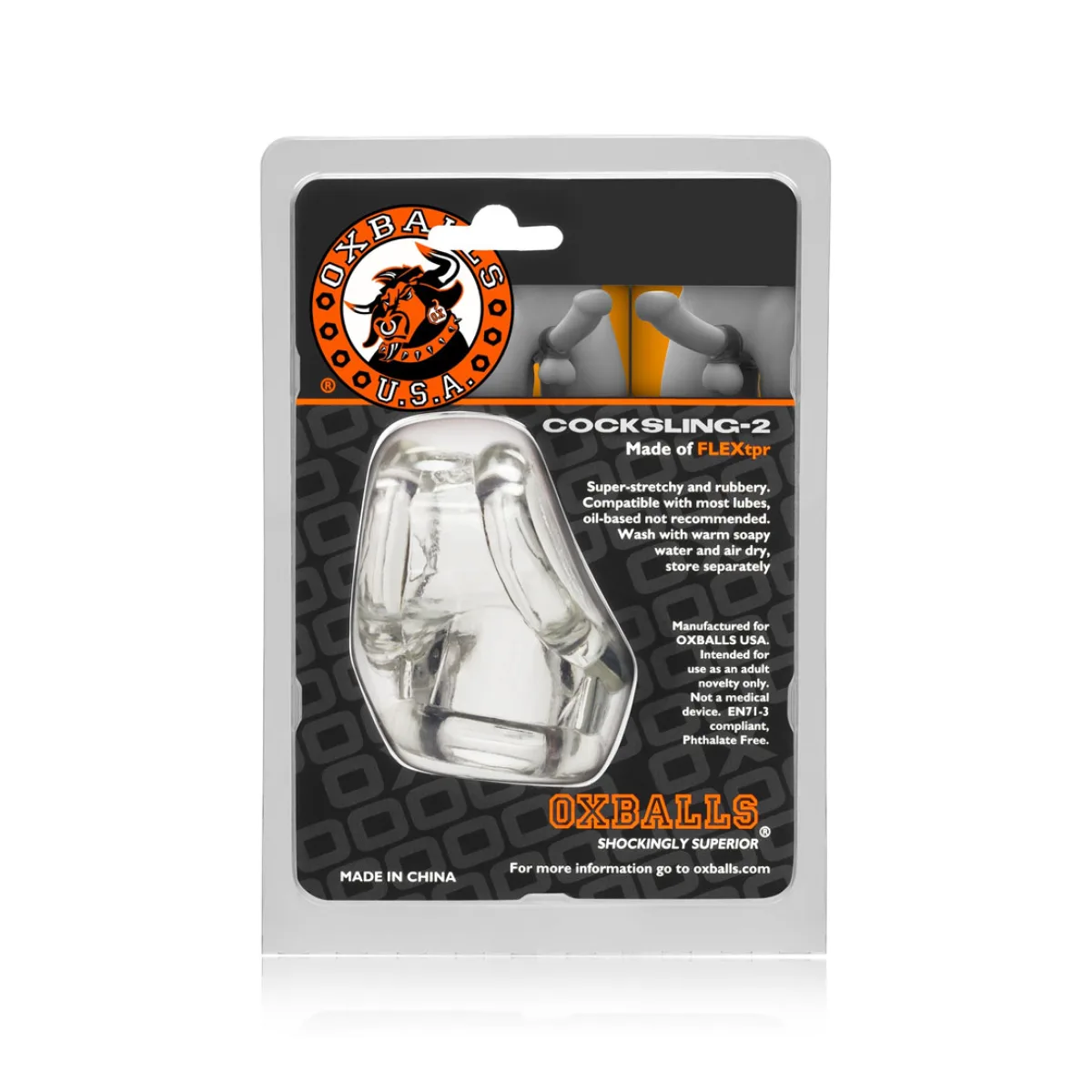 Cocksling-2 - Clear adjustable cock ring - alternate angle