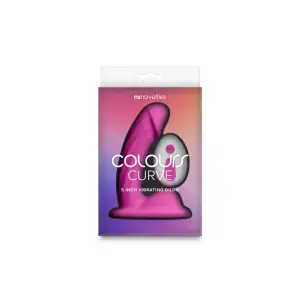 Colours Curve Vibrating 5" Dildo - Pink suction cup vibrating dildo - alternate product angle