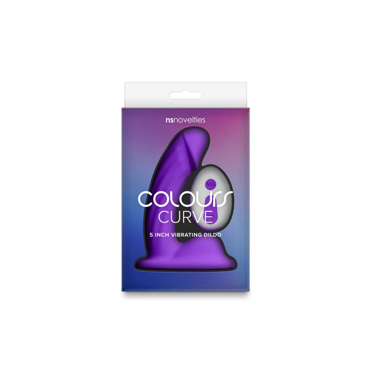 Colours Curve Vibrating 5" Dildo - Purple suction cup vibrating dildo - alternate product angle