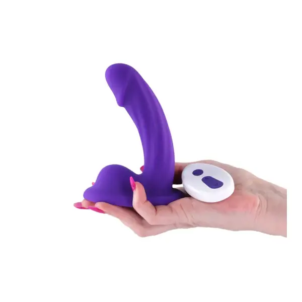 Colours Curve Vibrating 5" Dildo - Purple suction cup vibrating dildo - retail packaging