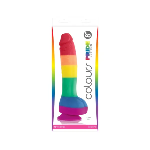 Colours Pride Edition - 8 in Dong - Rainbow pegging with dildo - alternate product angle
