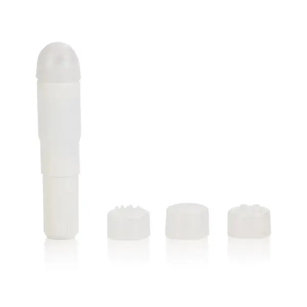 Compact Waterproof Personal Travel Massager With 4 Tips - White - massager vibrator - product image 2