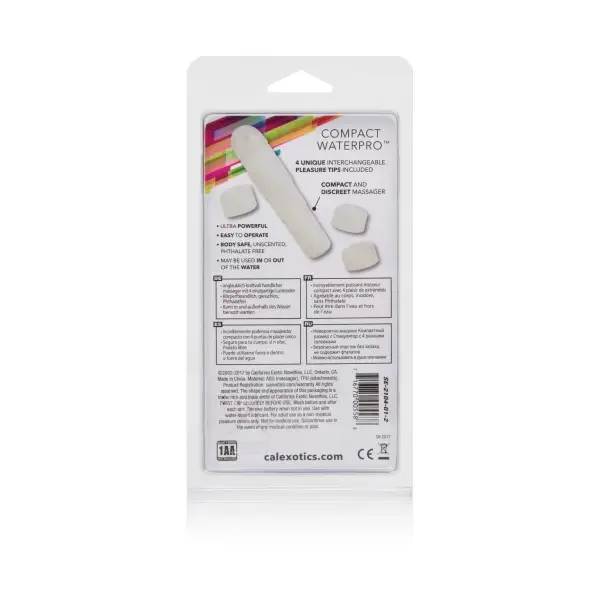 Compact Waterproof Personal Travel Massager With 4 Tips - White - massager vibrator - product image 5