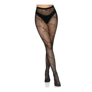 Cracked Fishnet Tights - One Size - Black lingerie hosiery - alternate product image