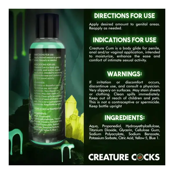 Creature Cum Green Water-Based Lubricant 4oz packaging or alternate view 2
