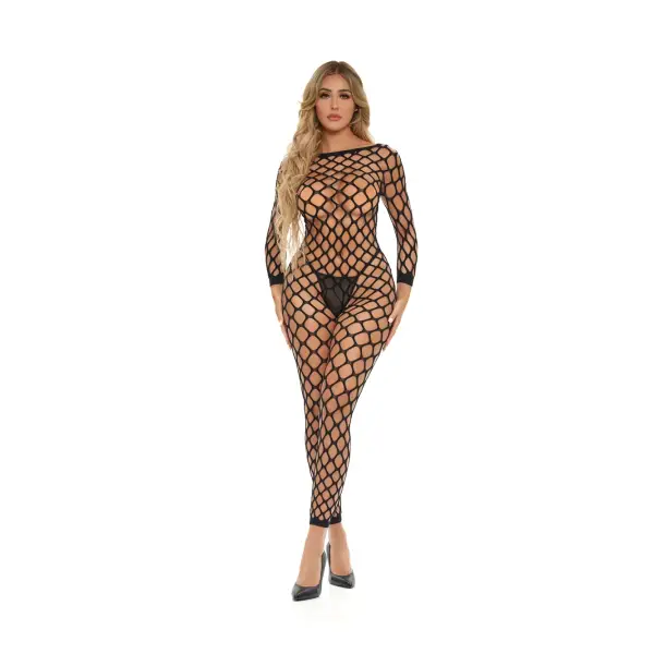 Crotchless Bodystocking - One Size - Black sexy crotchless lingerie - alternate product image