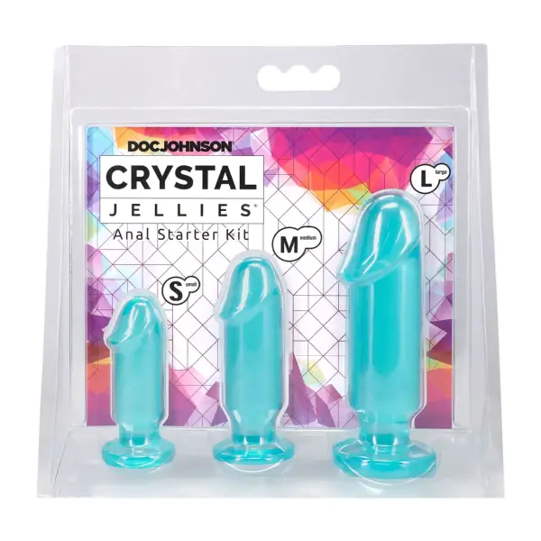Crystal Jellies - Anal Starter Kit - Teal anal training dildo - alternate product angle