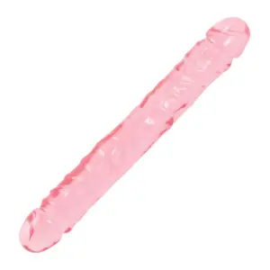 Crystal Jellies Jr. Double Dong 12 in - Pink double-ended dildo - main product image