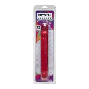 Crystal Jellies Jr. Double Dong 12 in - Pink double-ended dildo - alternate product angle
