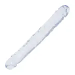 Crystal Jellies Jr Double Dong 12 in - Clear slim double dildo - main product image