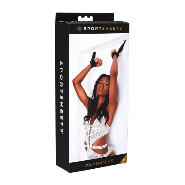 Door Jam Cuffs - Black - bondage cuffs - product image 4