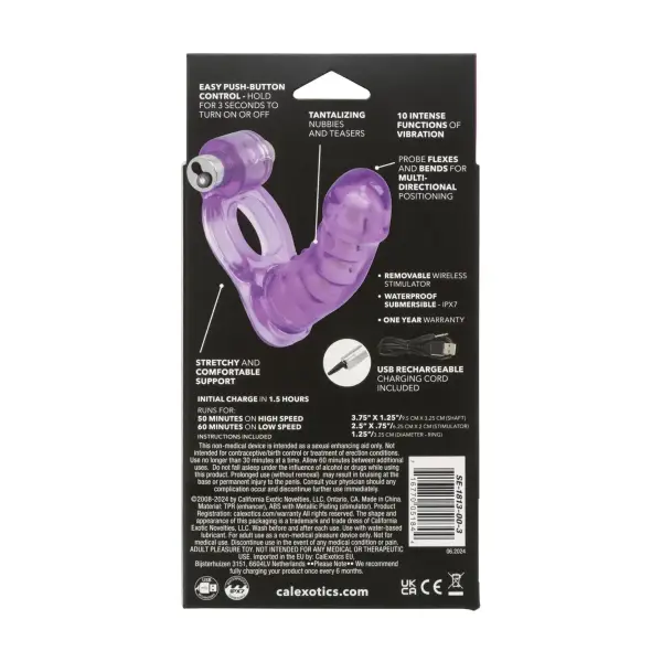 Double Diver Rechargeable - rechargeable vibrating cock ring - product image 3