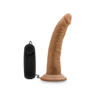Dr. Skin - Dr. Dave - 7 Inch Vibrating Cock With Suction Cup - Mocha - harness compatible dildo - main product image