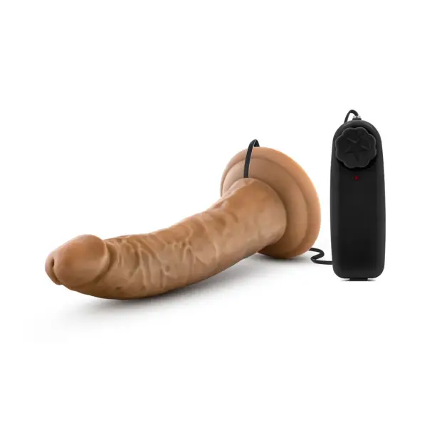 Dr. Skin - Dr. Dave - 7 Inch Vibrating Cock With Suction Cup - Mocha - harness compatible dildo - product image 4