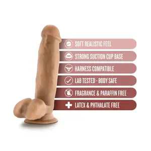 Dr. Skin - Dr. Mark - 7 Inch Dildo With Balls - Tan - harness compatible dildo - main product image