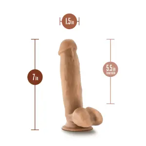 Dr. Skin - Dr. Mark - 7 Inch Dildo With Balls - Tan - harness compatible dildo - product image 2