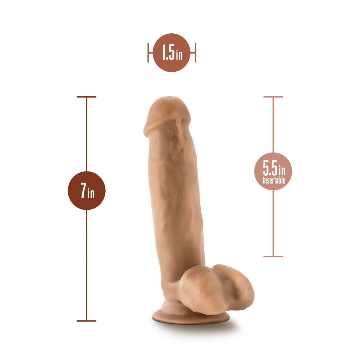 Dr. Skin - Dr. Mark - 7 Inch Dildo With Balls - Tan - harness compatible dildo - product image 2