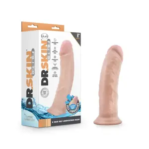 Dr. Skin Glide - 8 Inch Self Lubricating Dildo - Vanilla 9 Dr. Skin Glide - 8 Inch Self Lubricating Dildo - Vanilla - harness compatible dildo - product image 5
