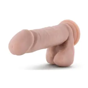 Dr. Skin Plus - 8 Inch Posable Dildo With Balls - Vanilla - strap on dildo harness - product image 3