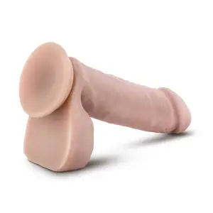 Dr. Skin Plus - 8 Inch Posable Dildo With Balls - Vanilla - strap on dildo harness - product image 4