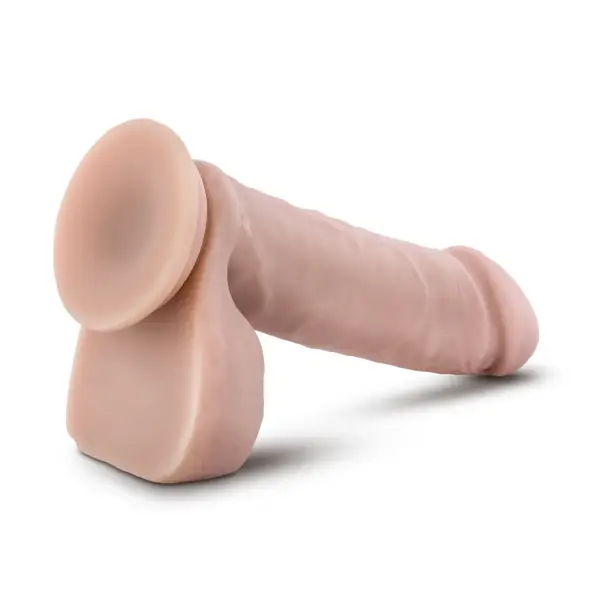 Dr. Skin Plus - 8 Inch Posable Dildo With Balls - Vanilla - strap on dildo harness - product image 4