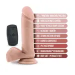 Dr. Skin Silicone - Dr. Dylan - 7 in Vibrating Dildo With Remote Control- Vanilla - view 1