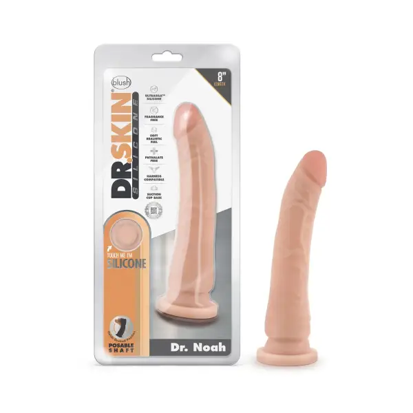 Dr. Skin Silicone - Dr. Noah - 8 Inch Dong With Suction Cup - Vanilla - strap on dildo harness - product image 7