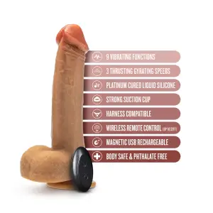 Dr. Skin Silicone - Dr. Phillips - 8.5 Inch Thrusting Dildo - Tan - thrusting vibrator - product image 3