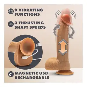 Dr. Skin Silicone - Dr. Phillips - 8.5 Inch Thrusting Dildo - Tan - thrusting vibrator - product image 8