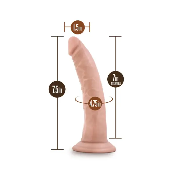 Dr. Skin 7.5 in Cock W / Suction Cup - Vanilla suction dildo - retail packaging