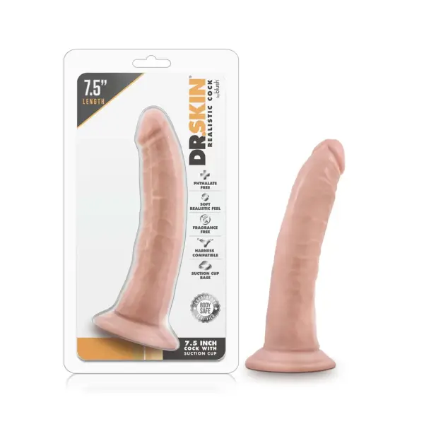 Dr. Skin 7.5 in Cock W / Suction Cup - Vanilla suction dildo - alternate view 5