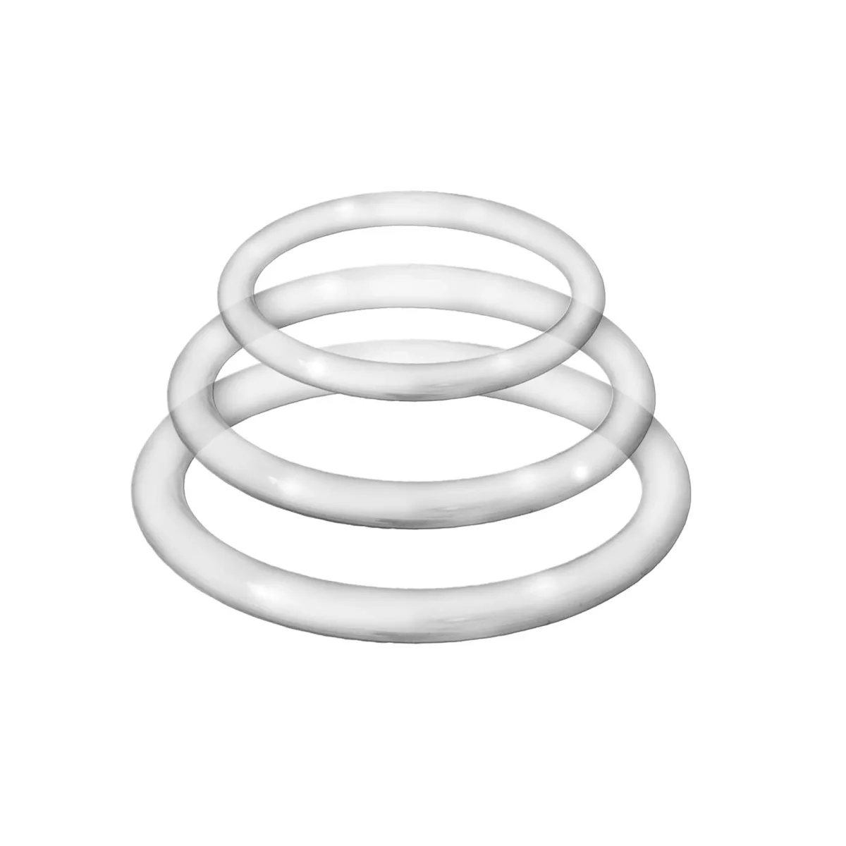 Enhancer Silicone Cockrings - Clear - cock ring - product image 2