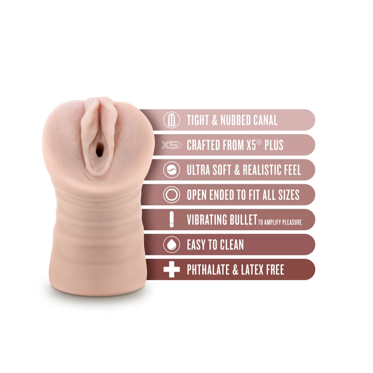 Enlust - Ayumi - Vibrating Stroker - Beige electric male masturbator - main image
