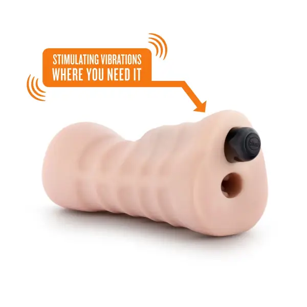 Enlust - Destini - Vibrating Stroker - Beige best male stroker - packaging view