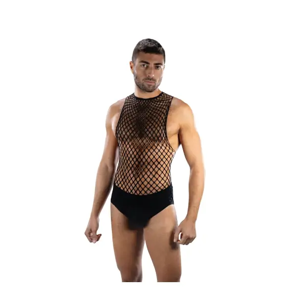 Envy Full Effect Fishnet 2 Piece Set Os - Black sexy mens lingerie - alternate product image