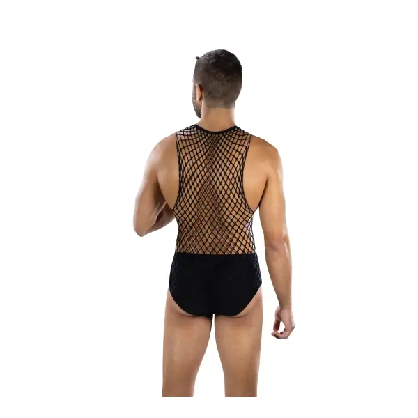 Envy Full Effect Fishnet 2 Piece Set Os - Black sexy mens lingerie - alternate product image