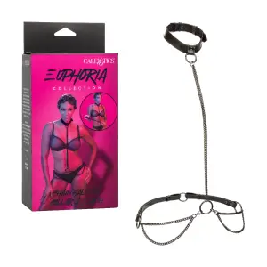 Euphoria Collection Chain Halter/collar and Leash - Black sexy lingerie - main product image