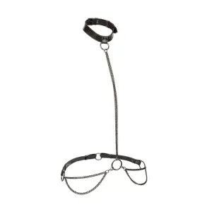 Euphoria Collection Chain Halter/collar and Leash - Black sexy lingerie - alternate product image