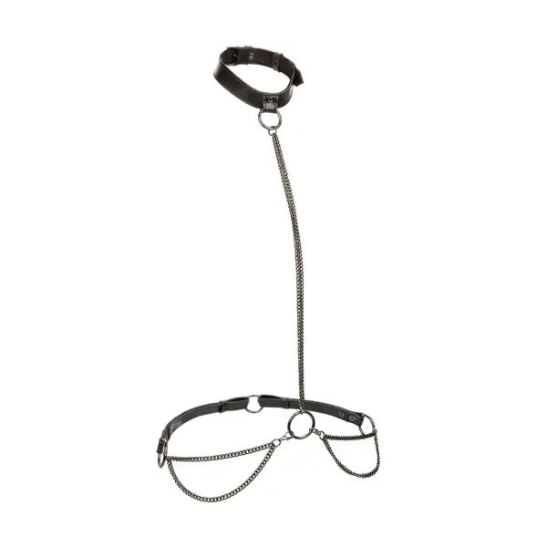 Euphoria Collection Chain Halter/collar and Leash - Black sexy lingerie - alternate product image