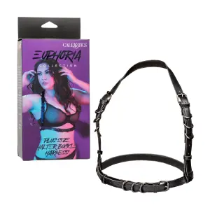 Euphoria Collection Plus Size Halter Buckle Harness - Black sexy lingerie - alternate product image