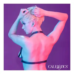 Euphoria Collection Halter Buckle Harness - Black bondage toys - alternate angle