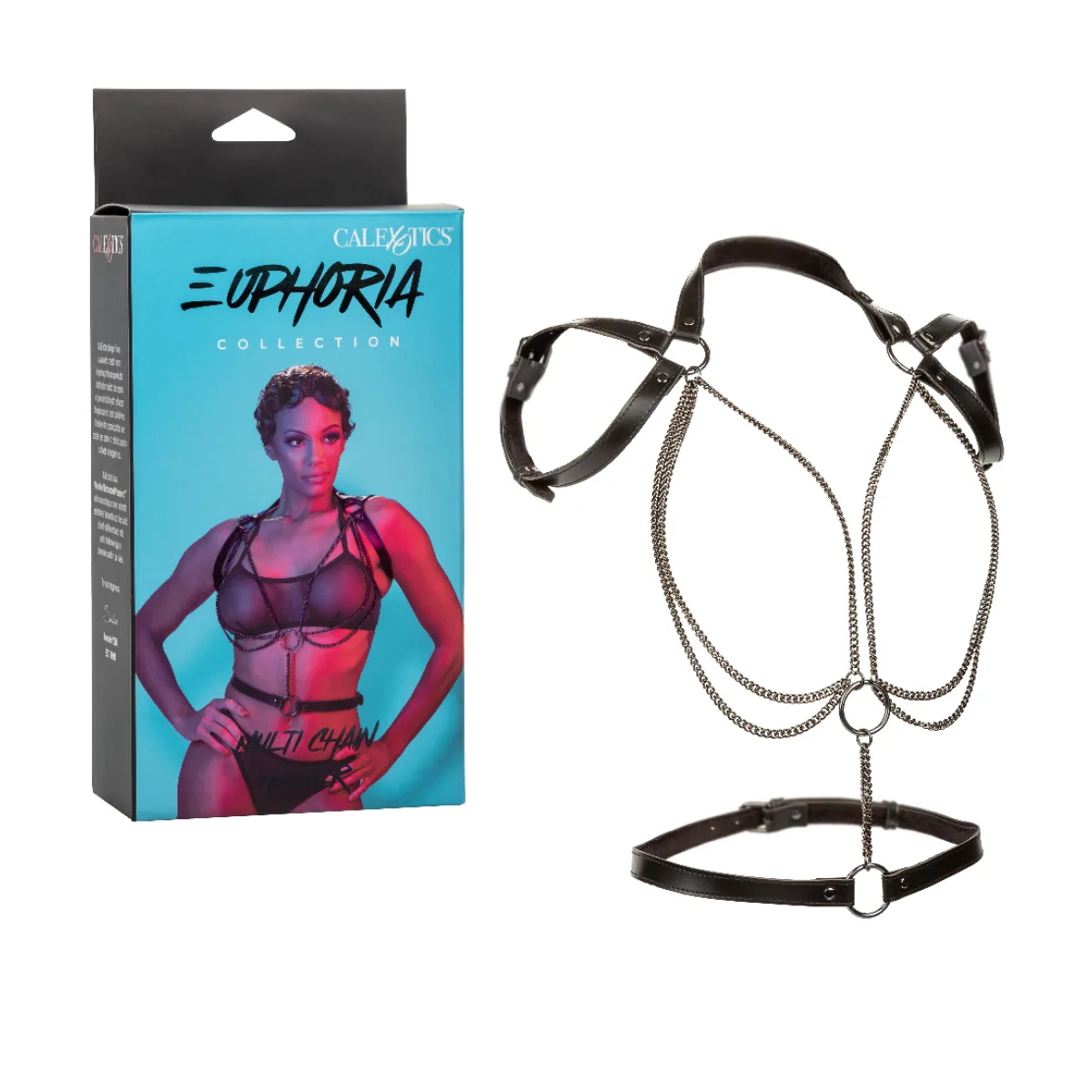 Euphoria Collection Multi Chain Halter - Black sexy lingerie - main product image