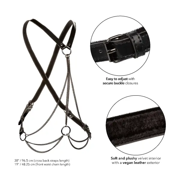 Euphoria Collection Plus Size Multi Chain Harness - Black fetish wear - alternate product image