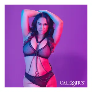 Euphoria Collection Plus Size Multi Chain Harness - Black fetish wear - alternate product image