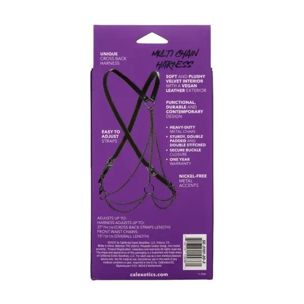 Euphoria Collection Multi Chain Harness - Black sexy lingerie - alternate product image